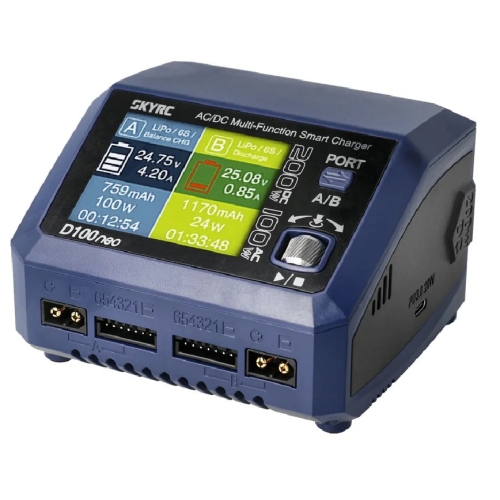 SkyRC D100neo Dual-channel AC/DC charger 100W/200W 10A 6S LiPo/LiFe/LiIon/LiHV
