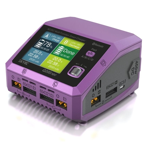 SkyRC Q200 neo Quad Channel Charger Dual Power AC/DC 200W/400W 10A 6S LiPo/LiFe/LiIon/LiHV