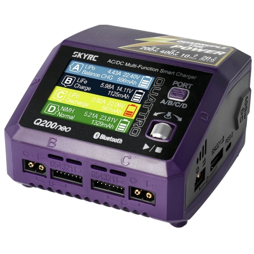SkyRC Q200 neo Quad Channel Charger Dual Power AC/DC 200W/400W 10A 6S LiPo/LiFe/LiIon/LiHV